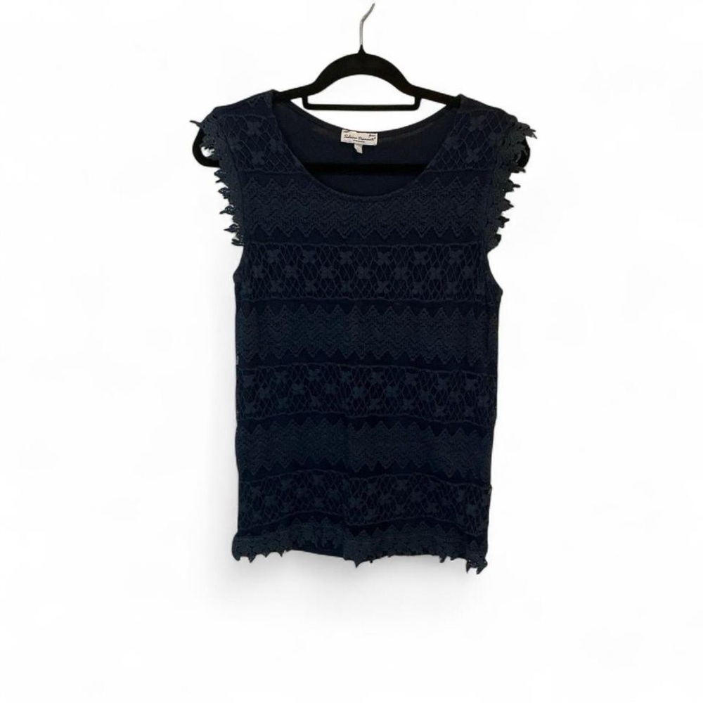Women's‎ Navy Lace Top